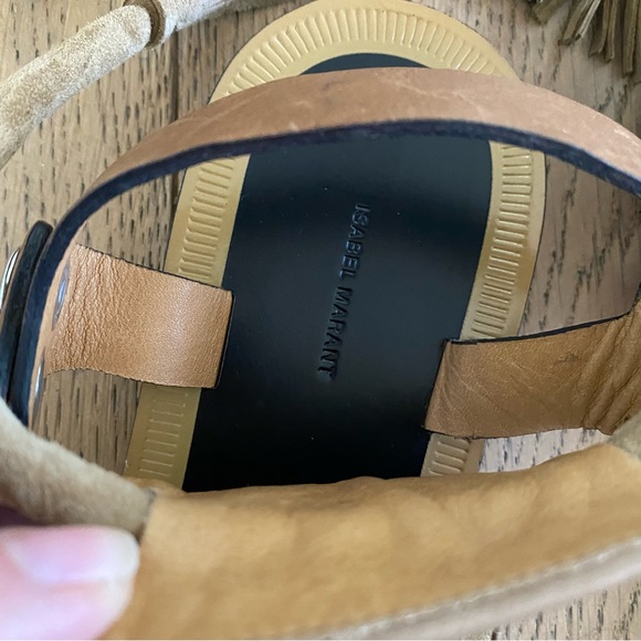 NEW Isabel Marant Camel Jemma Flat Suede Fringe Sandals - Picture 5 of 5